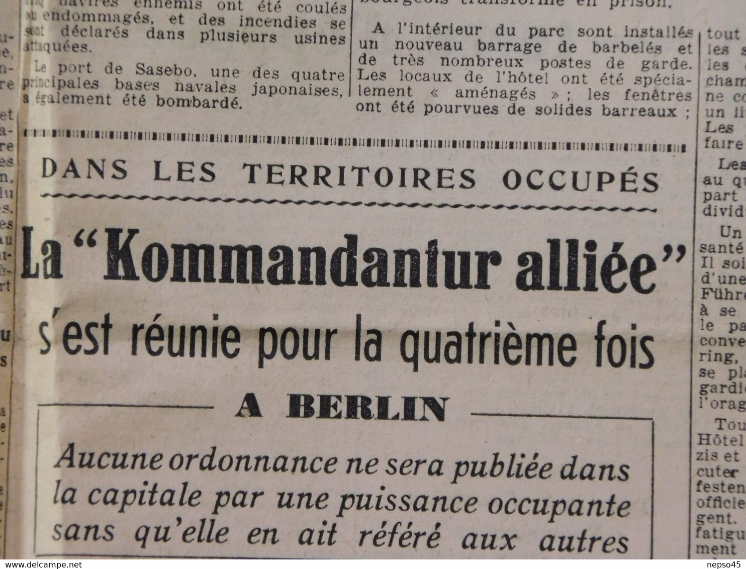 Journal des Combattants Français.Patrie.France Libre.août 1945.Laval en prison.Léon Noël charge Pétain.criminels Guerre.
