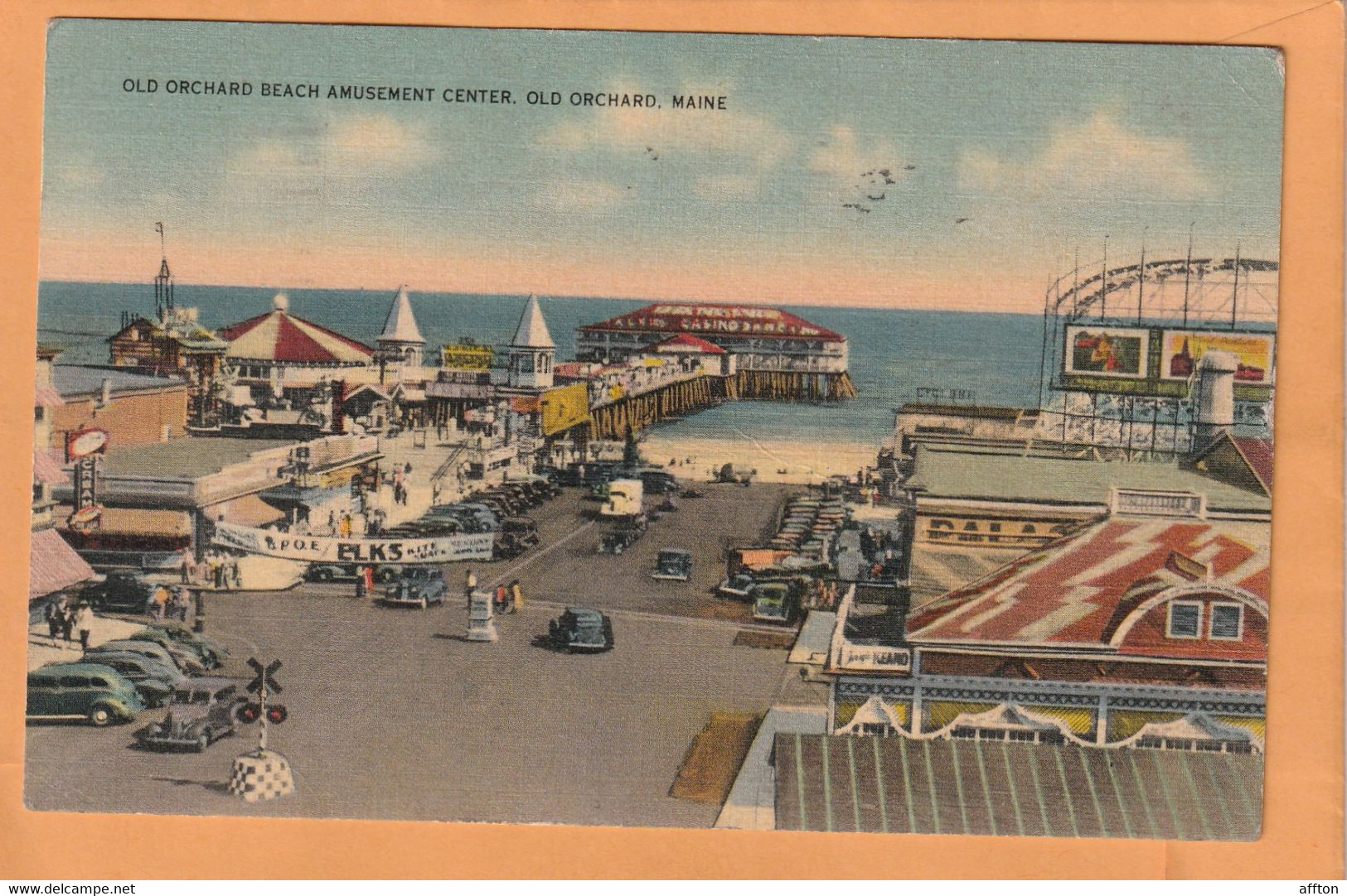 Old Orchard Beach ME Coca Cola Advertising Sign Old Postcard - Portland