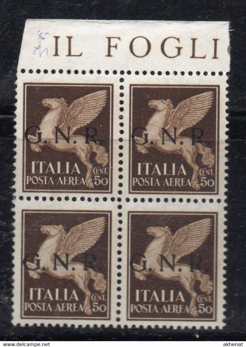 Y2319 - REPUBBLICA SOCIALE GNR 1944 , Posta Aerea N. 118 Soprastampa Verona Quartina *** RAYBAUDI - Poste Aérienne