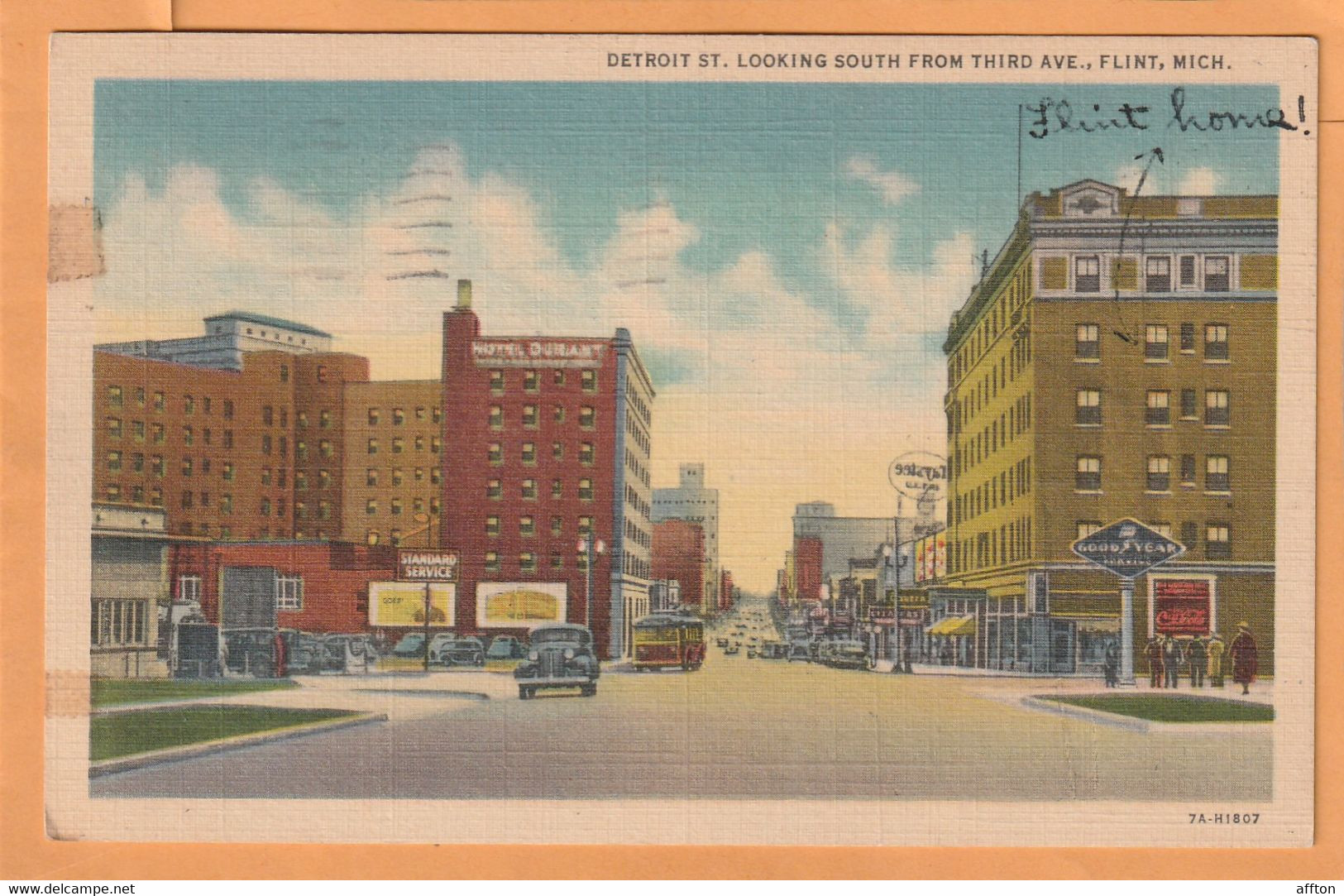 Flint MI Coca Cola Advertising Sign Old Postcard - Flint