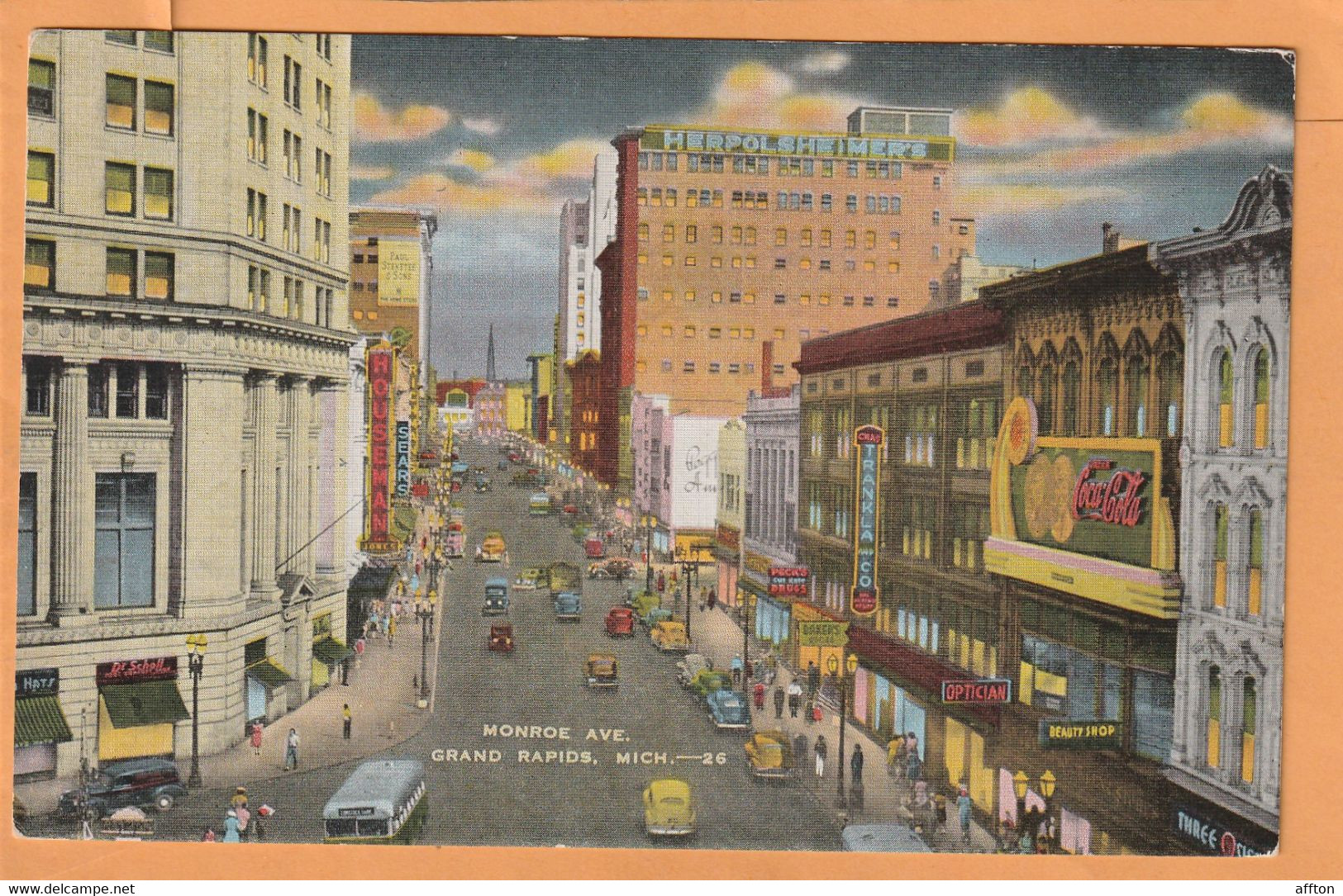 Grand Rapids MI Coca Cola Advertising Sign Old Postcard - Grand Rapids