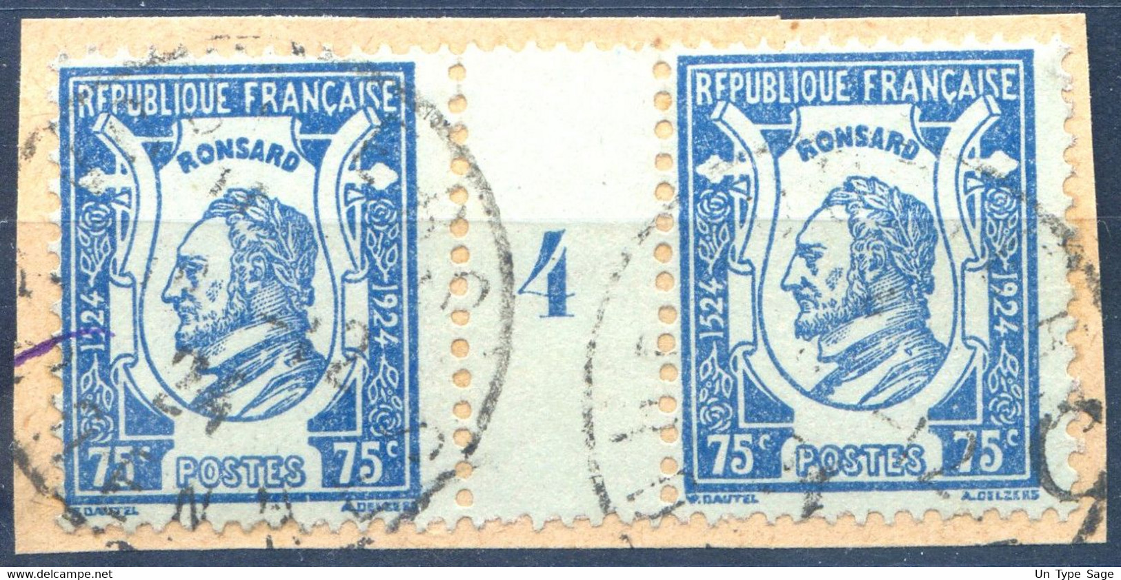 France N°209, Paire Millésime 4 - Oblitéré - (F362) - Gebraucht