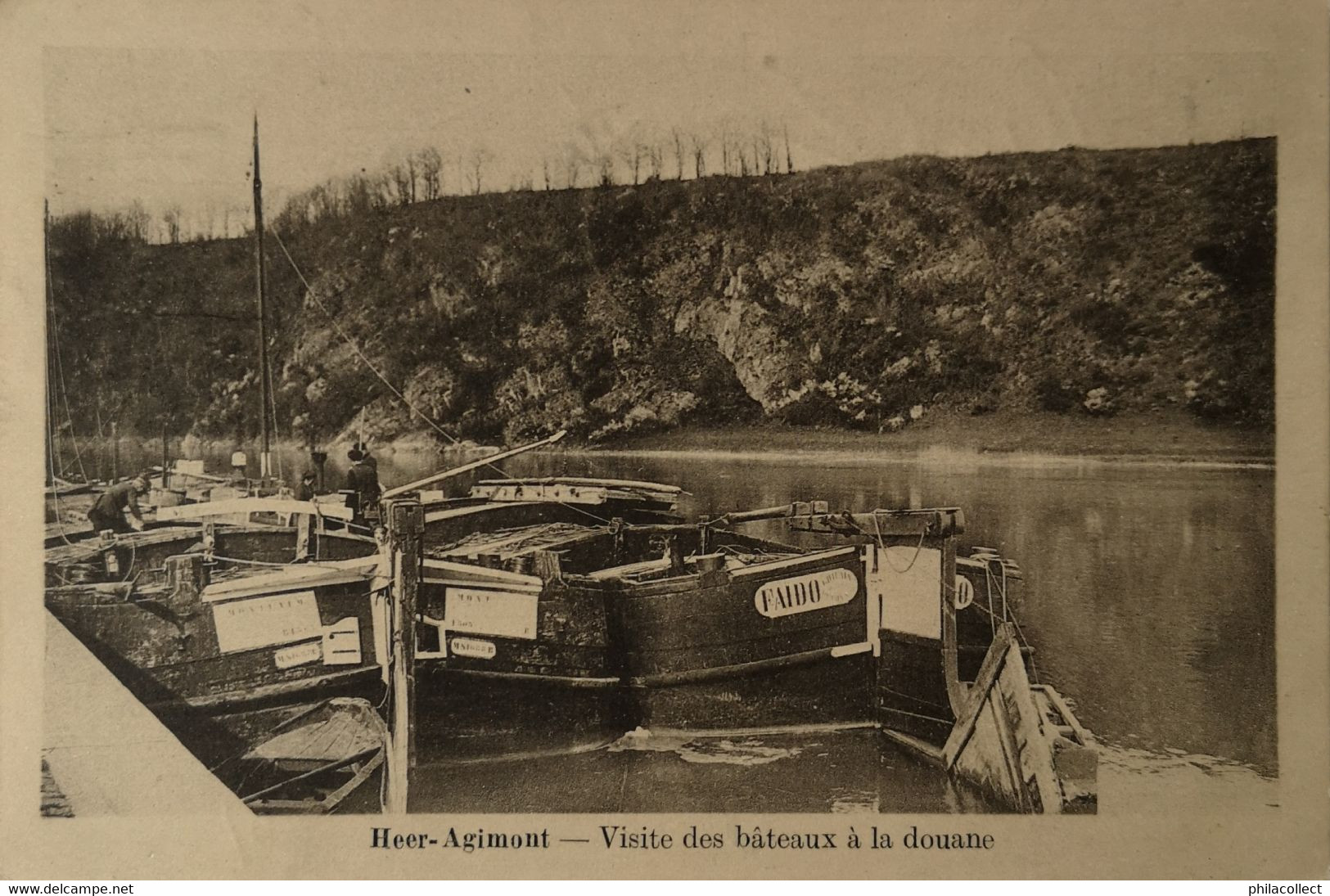 Heer Agimont (Hastiere) Visite Des Bateaux A La Douane 192? - Hastière