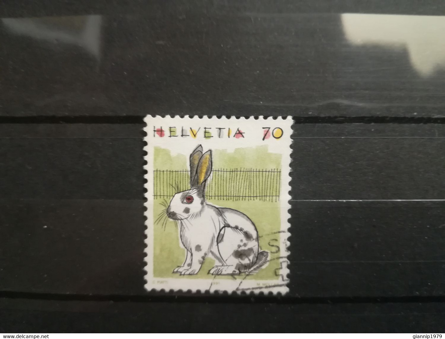 FRANCOBOLLI STAMPS SVIZZERA HELVETIA 1991 USED SERIE ANIMALI ANIMALS CONIGLIOLI CUNICULUS OBLITERE' SUISSE - Gebraucht