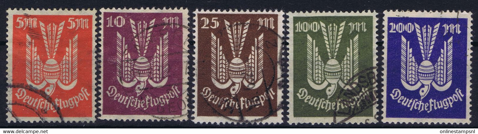 Germany: 1923 Mi Nr 263 - 267 Used Cancels Fake - Airmail & Zeppelin