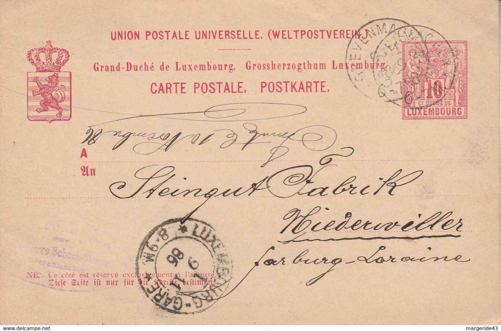 LUXEMBOURG ENTIER 1886 - Franking Machines (EMA)