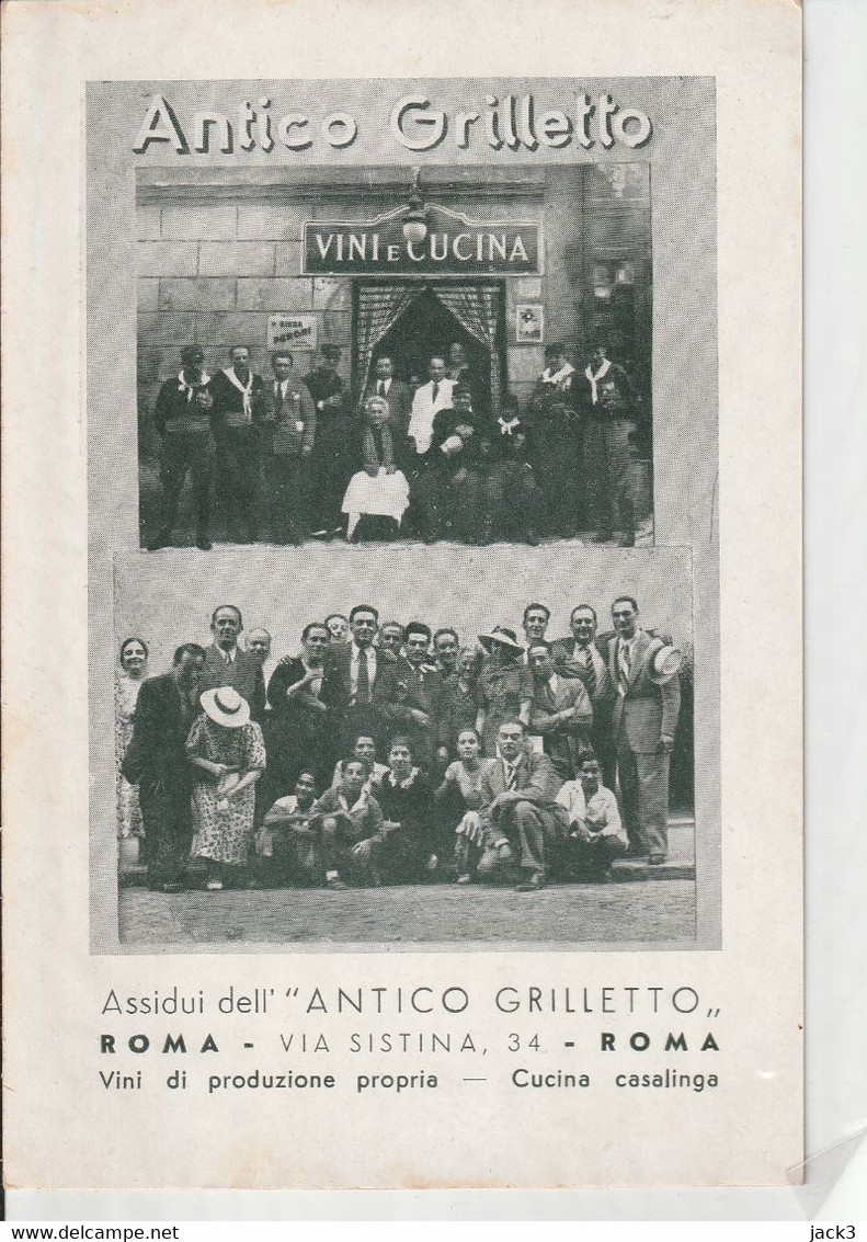 Cartolina - Roma - Antico Grilletto - Vini E Cucina - Colecciones & Lotes