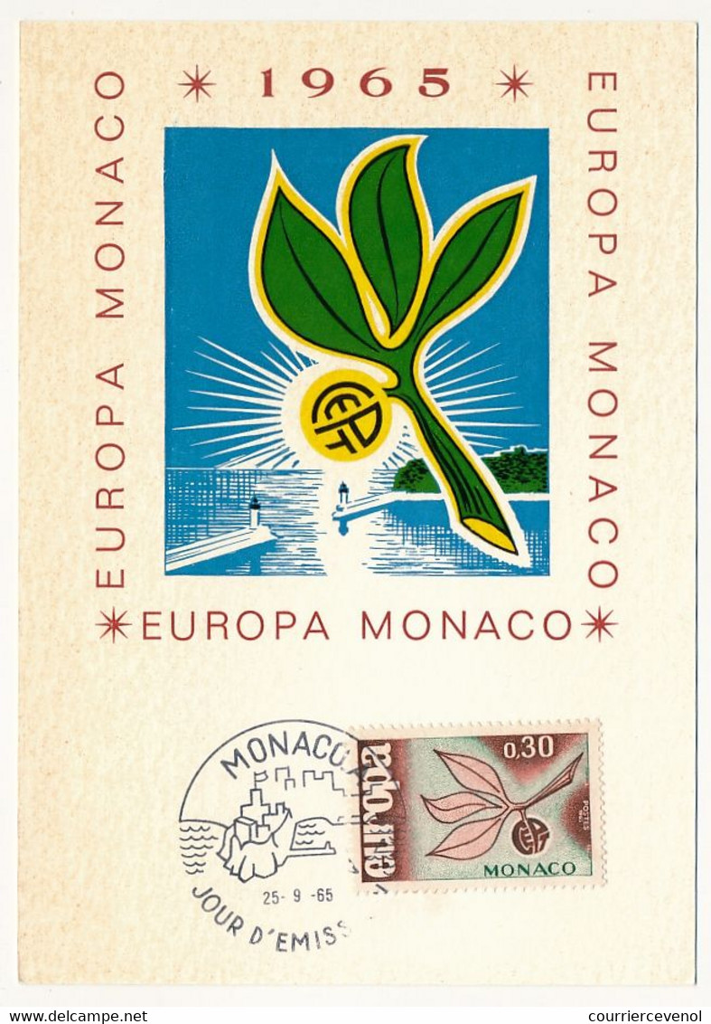 MONACO => 2 Cartes Maximum => Europa 1965 - 25/9/1965 - Cartes-Maximum (CM)