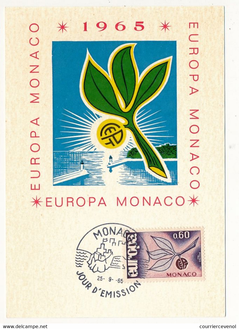 MONACO => 2 Cartes Maximum => Europa 1965 - 25/9/1965 - Maximumkarten (MC)