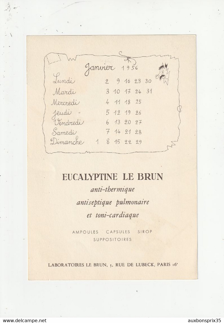 DUBOUT - POCHETTE - CALENDRIER PUBLICITAIRE LABORATOIRE LEBRUN -  12 DESSINS DIFFERENTS DE JANVIER A DECEMBRE 1956 - - Dubout