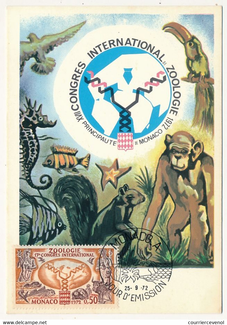 MONACO => 3 Cartes Maximum => Congrès International De Zoologie - 25/9/1972 - Cartes-Maximum (CM)