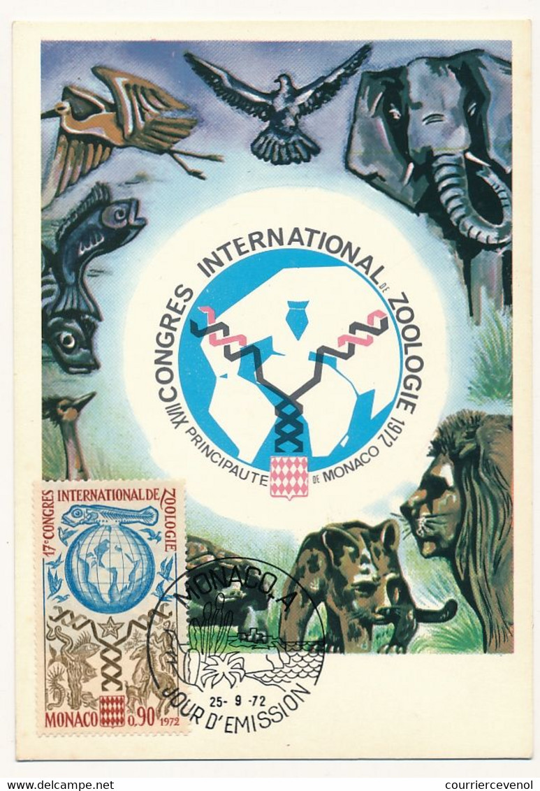MONACO => 3 Cartes Maximum => Congrès International De Zoologie - 25/9/1972 - Cartes-Maximum (CM)