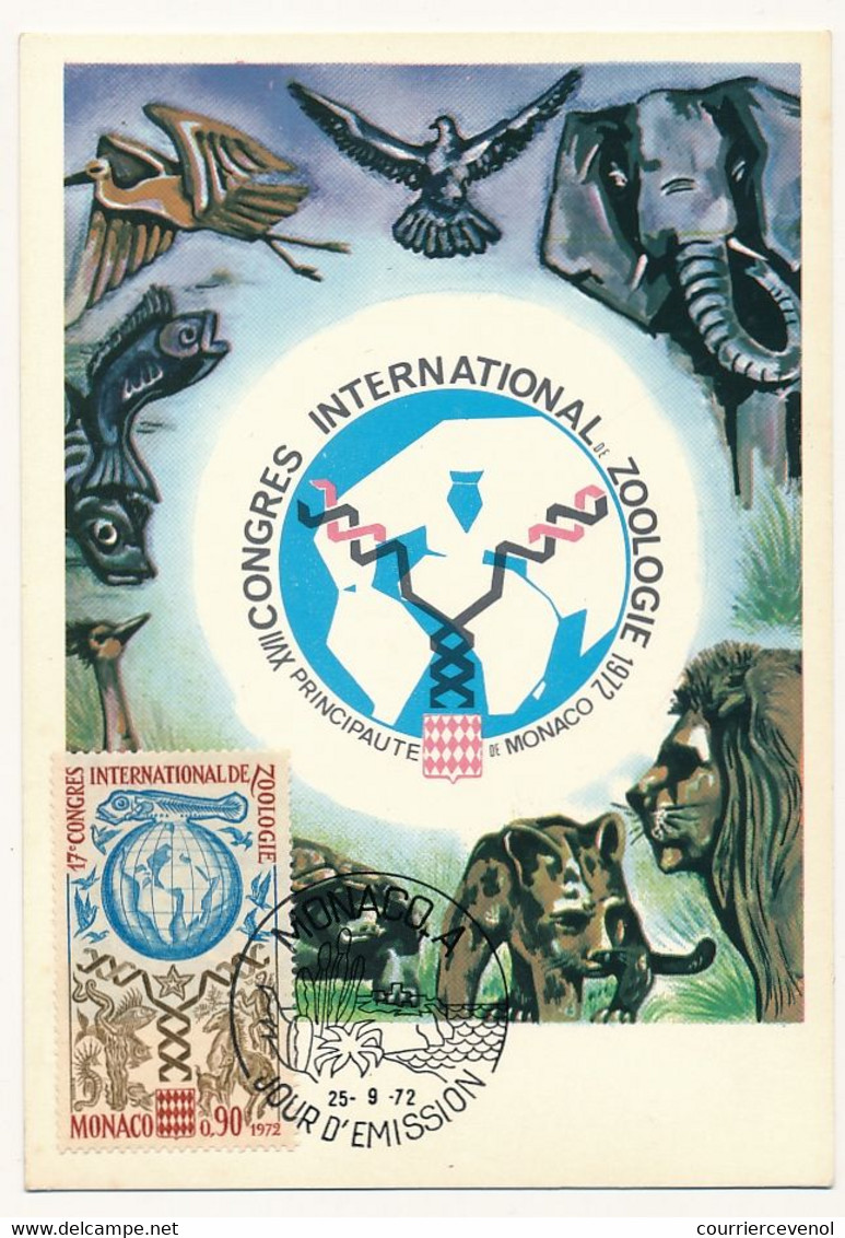 MONACO => 3 Cartes Maximum => Congrès International De Zoologie - 25/9/1972 - Cartoline Maximum