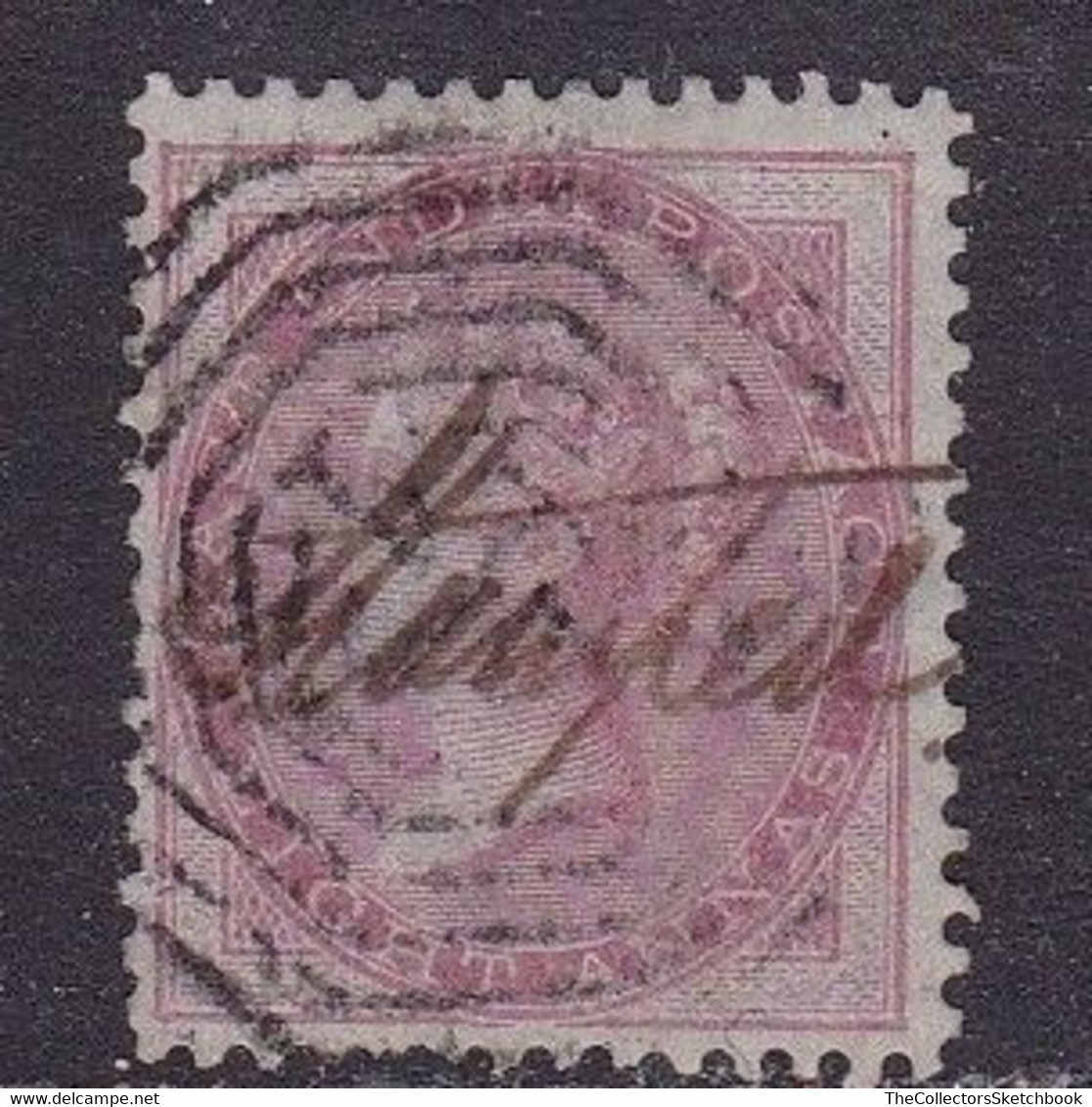 India Victoria 1855 8a Carmine On Blue Good Used - Otros & Sin Clasificación