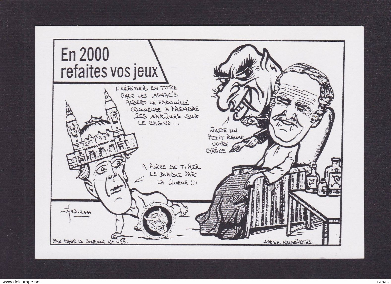 CPM Monaco Tirage En 100 Ex. Numérotés Signés Par JIHEL Satirique Caricature - Monte-Carlo