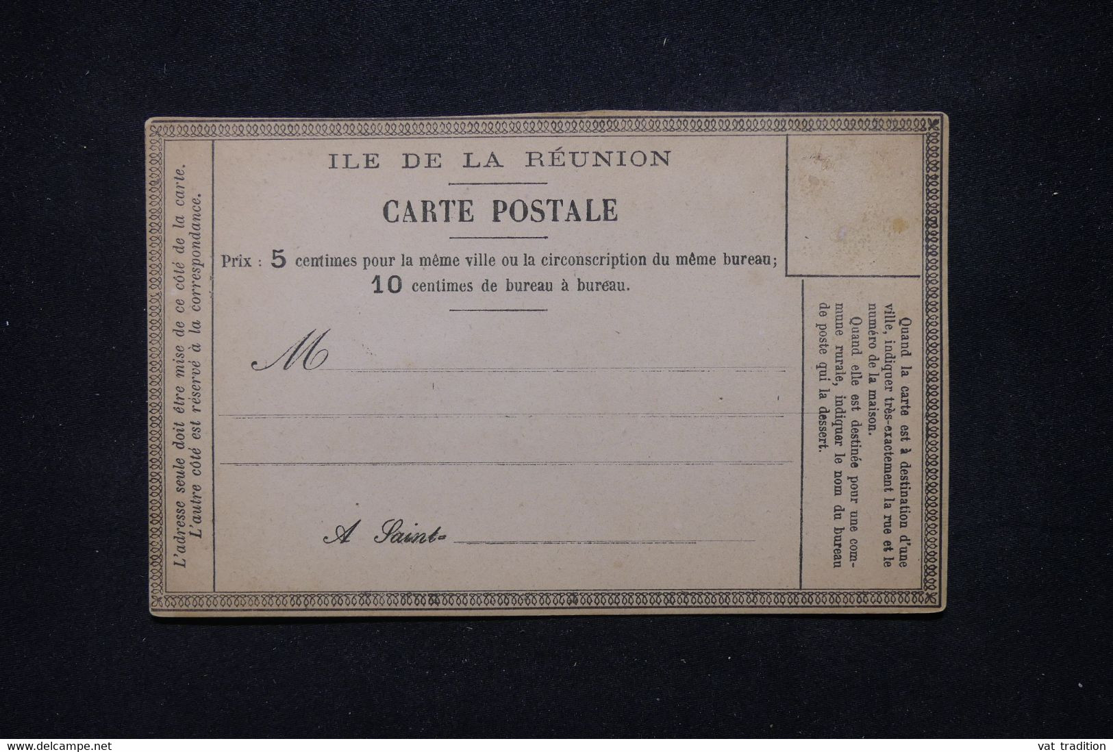 RÉUNION - Carte Précurseur Non Utilisée - L 109638 - Lettres & Documents