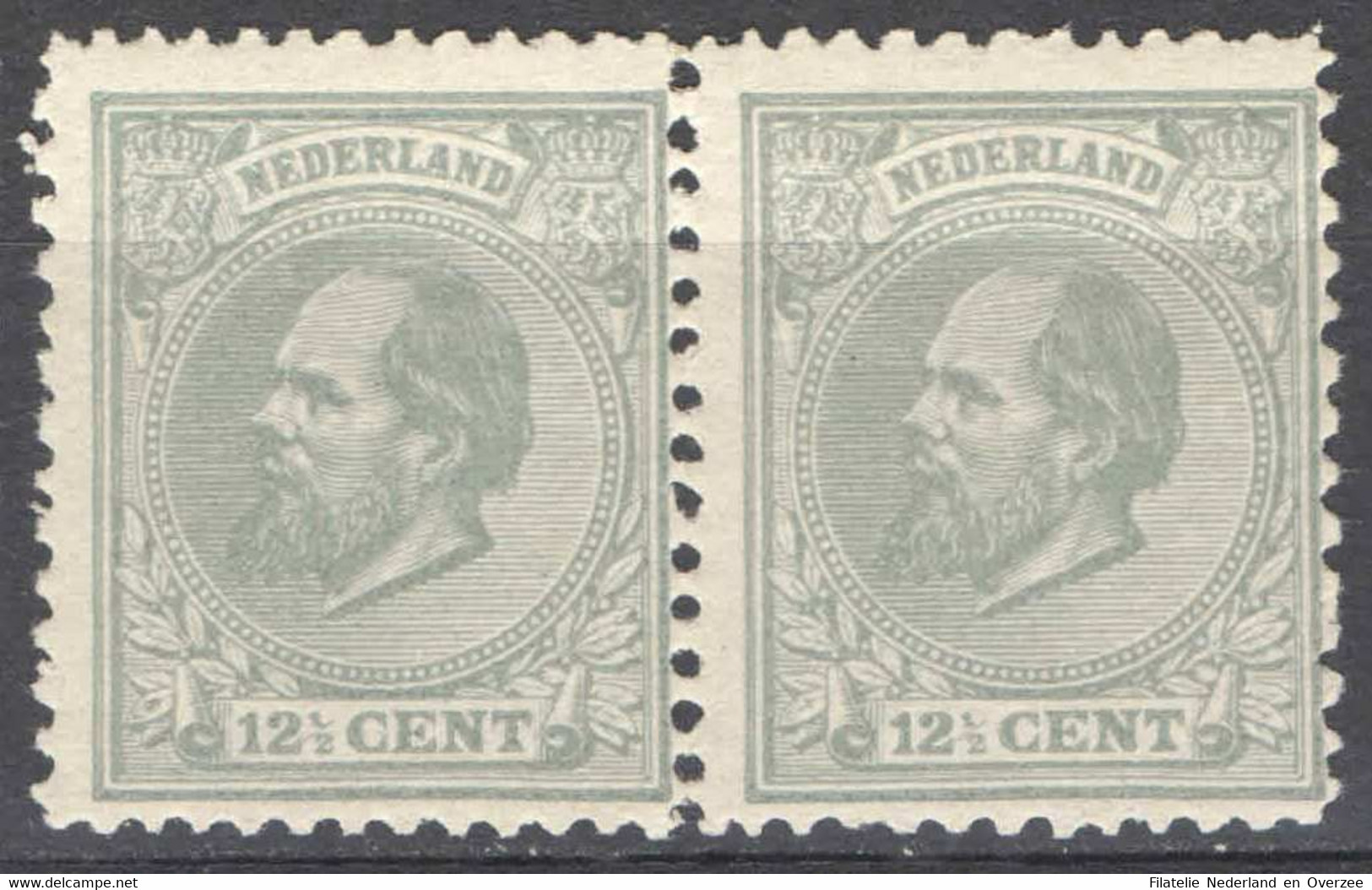 Nederland 1875 NVPH Nr 22 Paar Ongebruikt/MH Koning Willem III, King William III - Unused Stamps