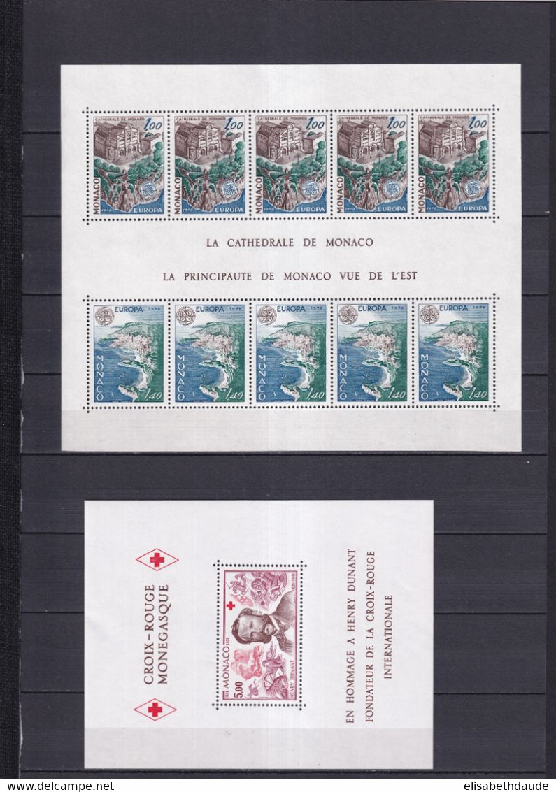 PROMOTION MONACO - 1978 - ANNEE COMPLETE AVEC BLOCS (DONT  EUROPA) ! ** MNH - COTE = 162.5 EUR. - Années Complètes