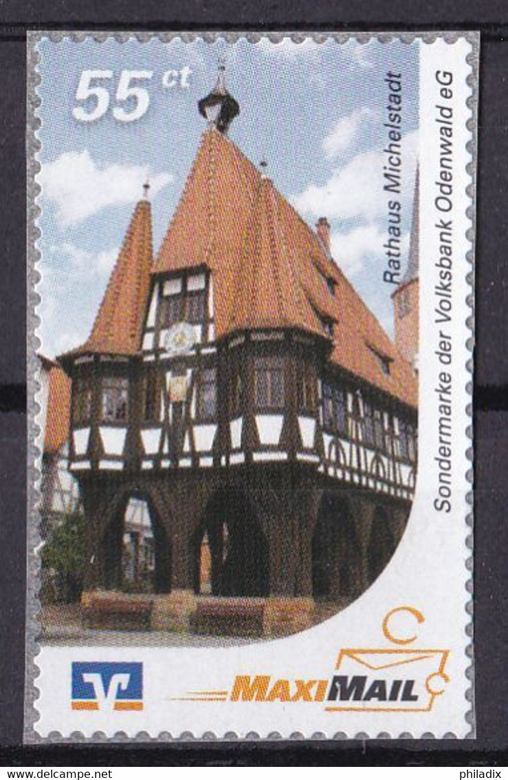 BRD Privatpost MAXI MAIL (55 Cent) Volksbank Odenwald Rathaus Michelstadt (A1-23) - Privatpost