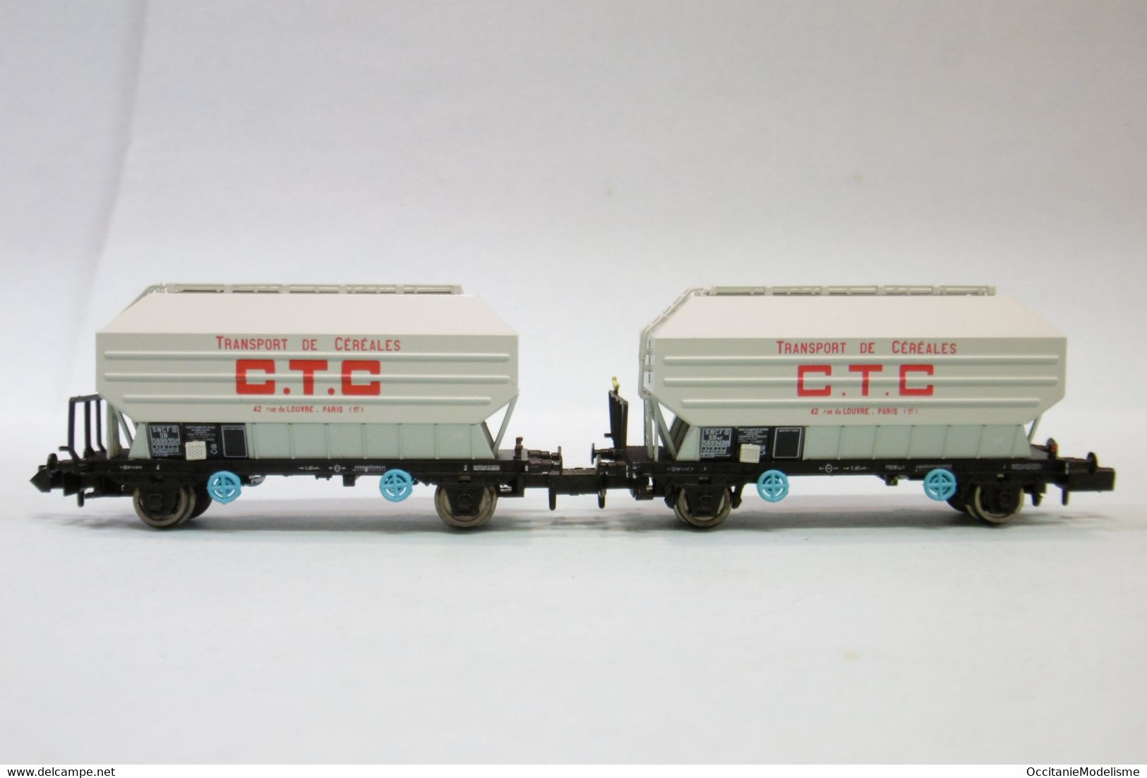 N160 - 2 Wagons CEREALIERS CTC SNCF ép. III Réf. NC24001 BO N 1/160 - Vagoni Merci