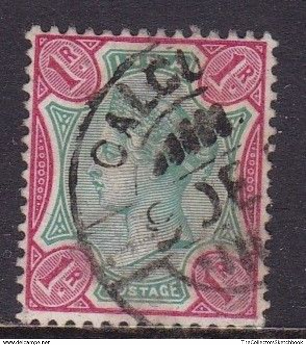 India Victoria 1892 One Roupee Green And Red Good Used - Andere & Zonder Classificatie