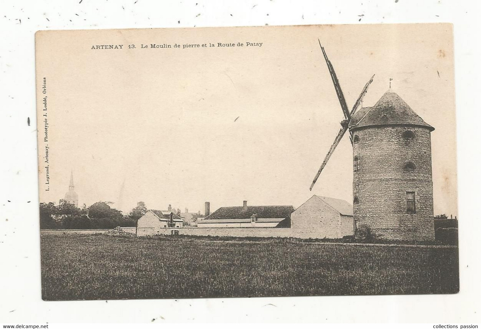 Cp ,45, LOIRET, ARTENAY , Le Moulin De Pierre Et La Route De PATAY , Vierge - Artenay