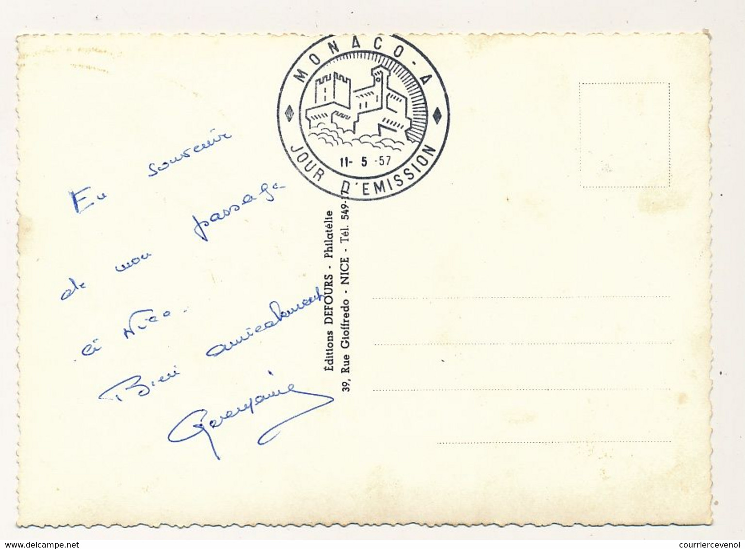 MONACO -  Carte Maximum -1F Princesse Grace - Premier Jour - 11/5/1957 - Cartas Máxima