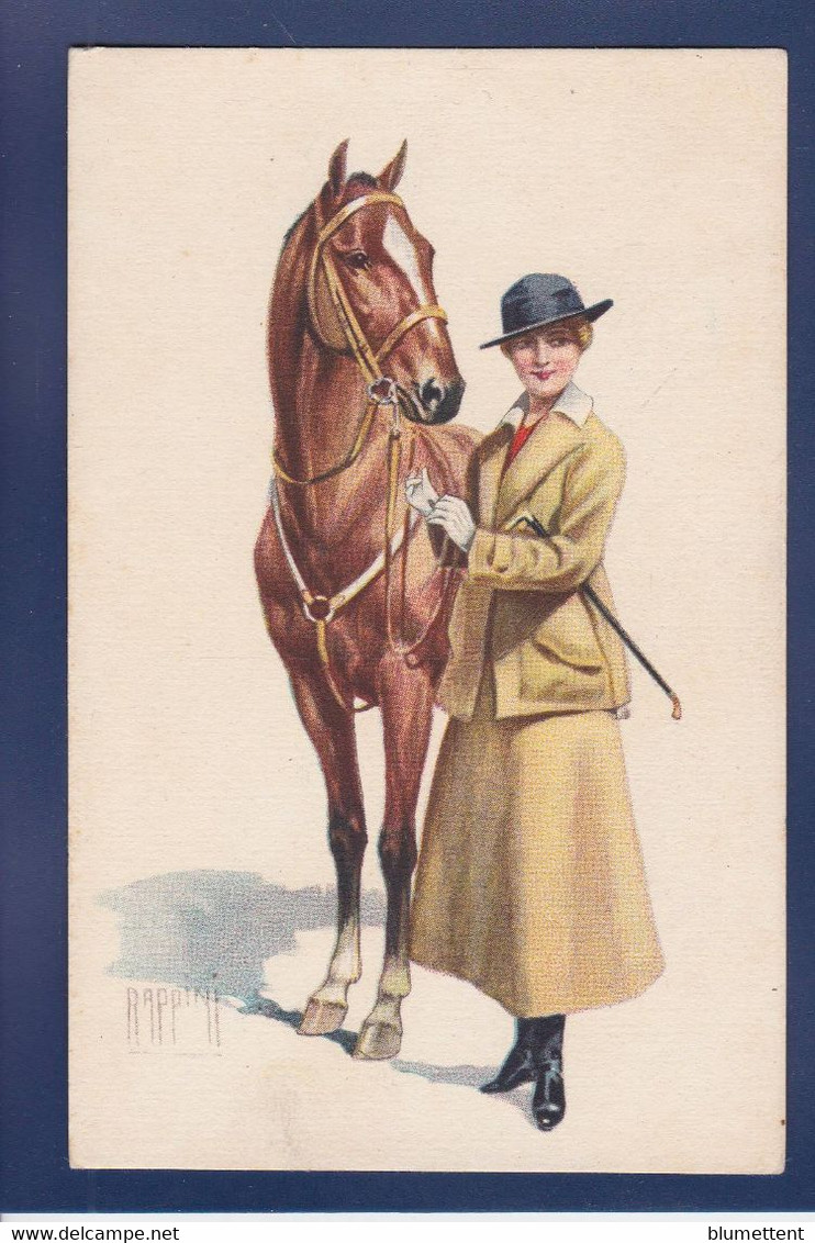 CPA Femme Avec Cheval Horse Illustrateur Femme Women Non Circulé Rappini - Paarden