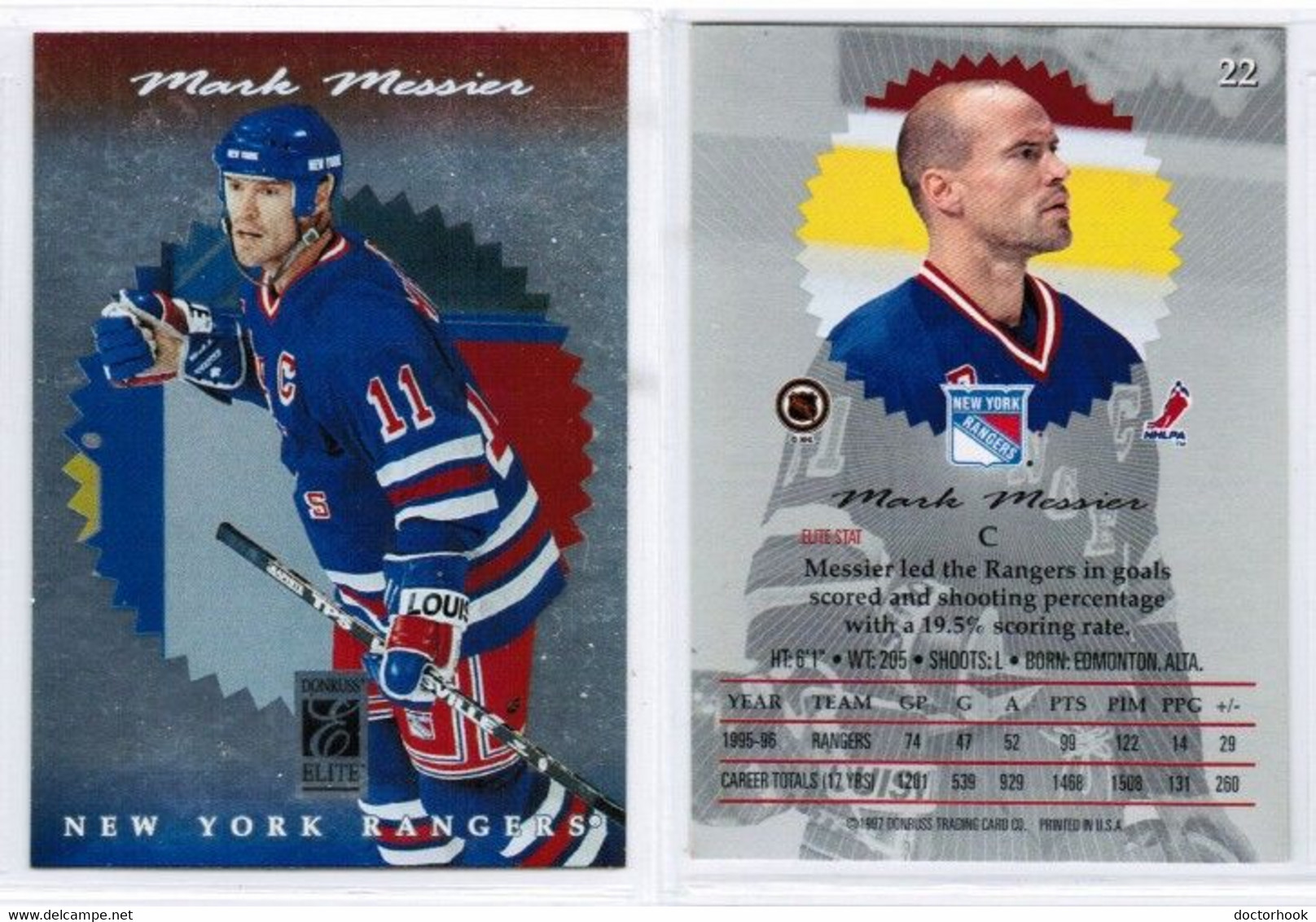 MARK MESSIER---DONRUSS ELITE 1996-97 (NHL--2-3) - 1990-1999