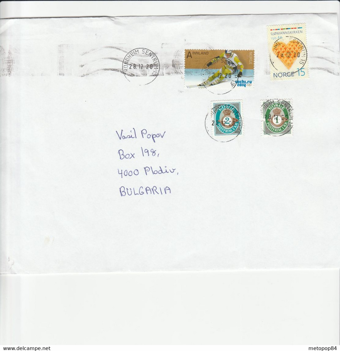 NORWAY 2020 Letter To Bulgaria Winter Olympics Sochy - Storia Postale