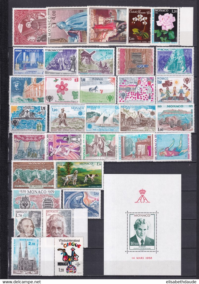 PROMOTION MONACO - 1979 - ANNEE COMPLETE  ! ** MNH - COTE = 88 EUR. - 33 TIMBRES + 1 BLOC - Années Complètes