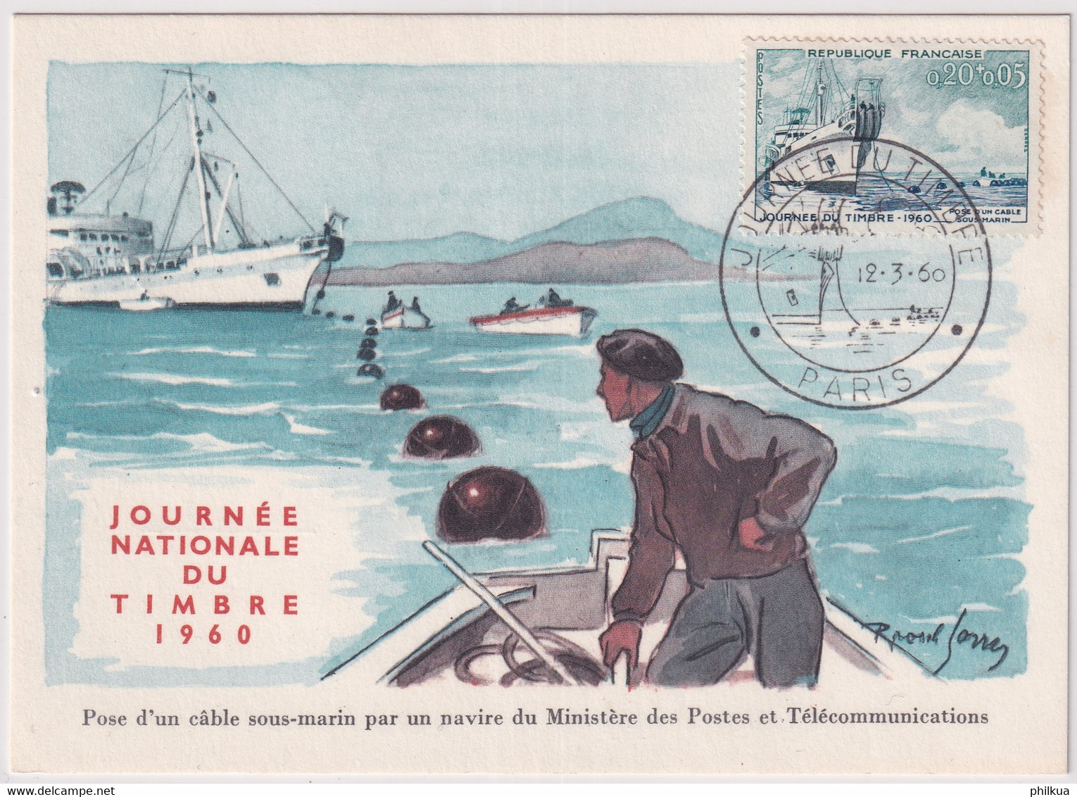 MiNr. 1293 Frankreich1960, 11. März. Tag Der Briefmarke - Journée Du Timbre 1960 - Giornata Del Francobollo