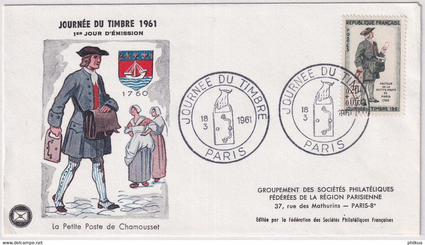 MiNr. 1339 Frankreich1961, 18. März. Tag Der Briefmarke - Journée Du Timbre 1961 - Illustrierter Brief - Giornata Del Francobollo