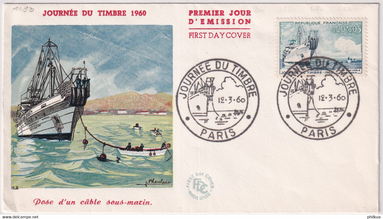 MiNr. 1293 Frankreich1960, 11. März. Tag Der Briefmarke - Journée Du Timbre 1960 - Illustrierter Brief - Giornata Del Francobollo
