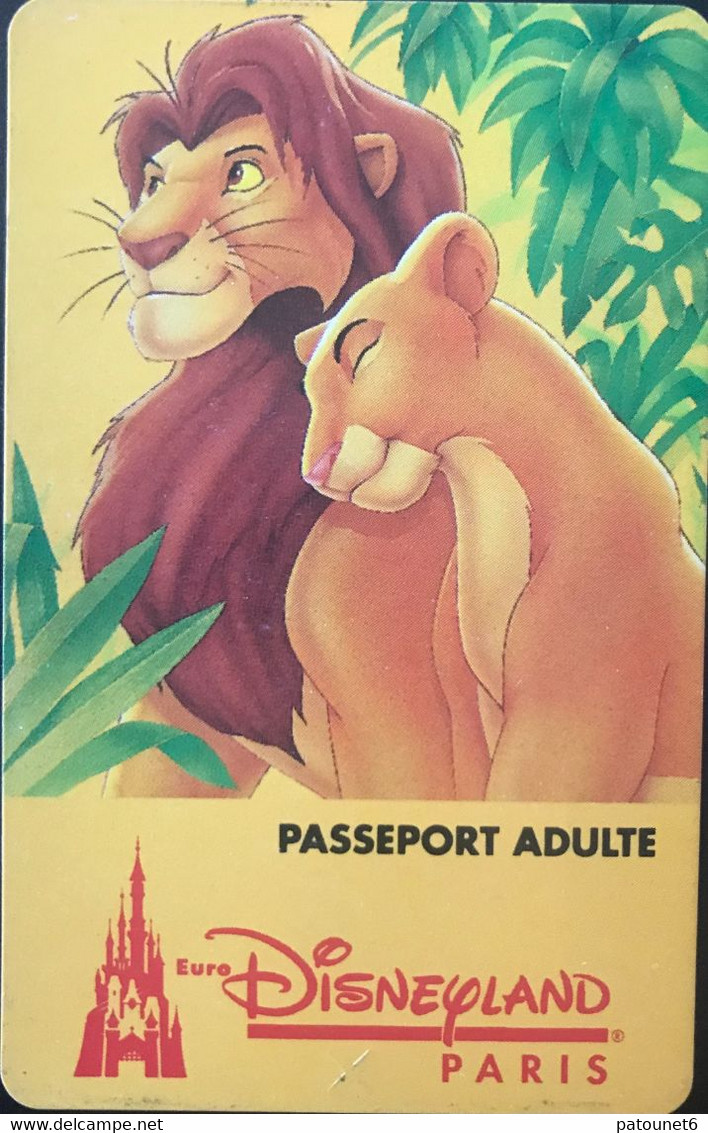 FRANCE  - EuroDisneyLAND  -  Roi LION  -  Adulte - Passeports Disney