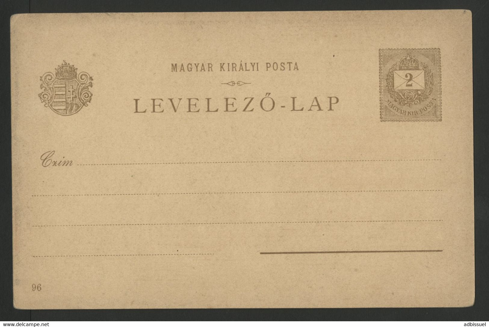 POSTAL STATIONERY 2 Kr Brun POST CARD ST ASTRIK APPORTE A ST ETIENNE LA COURONNE ROYALE - Ganzsachen