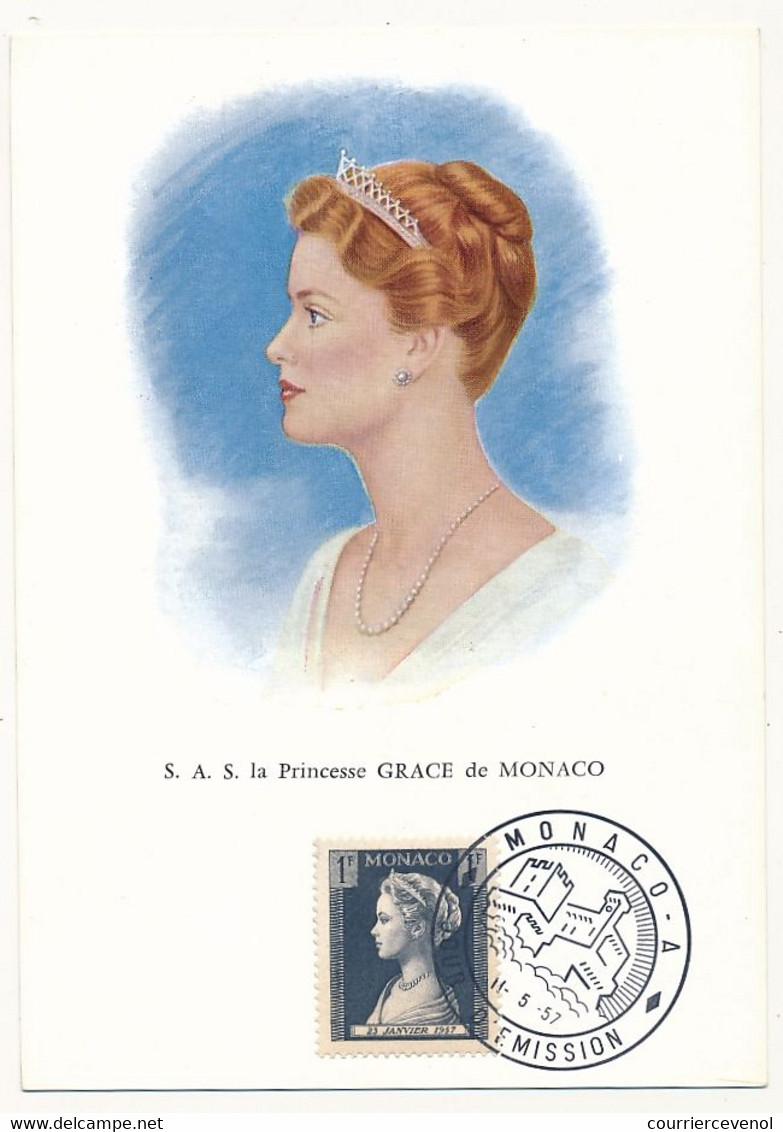 MONACO -  Carte Maximum -1F Princesse Grace - Premier Jour - 11/5/1957 - Cartes-Maximum (CM)