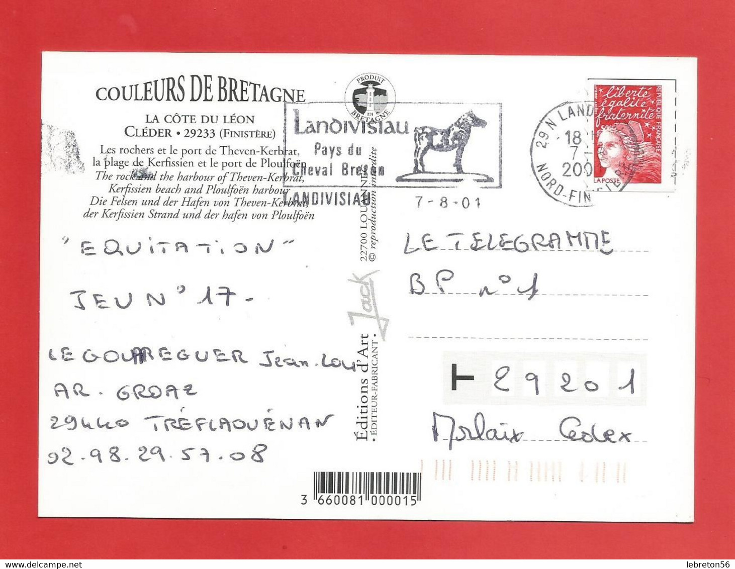 C.P.M. ( 29 ) « CLEDER » Jolie Multi-Vues;Les Rochers Et Le Port De Theven-Kerbrat,la Plage De Kerfissien Ect   X2 Phots - Cléder
