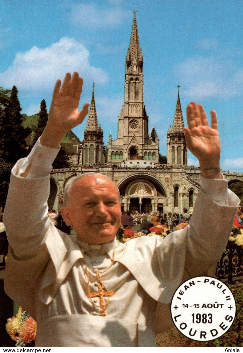 7087 Carte Postale PAPE JEAN PAUL  II 14 Et 15 Aout 1983 Lourdes Jean Paulus II      (scan Recto-verso) église - Popes