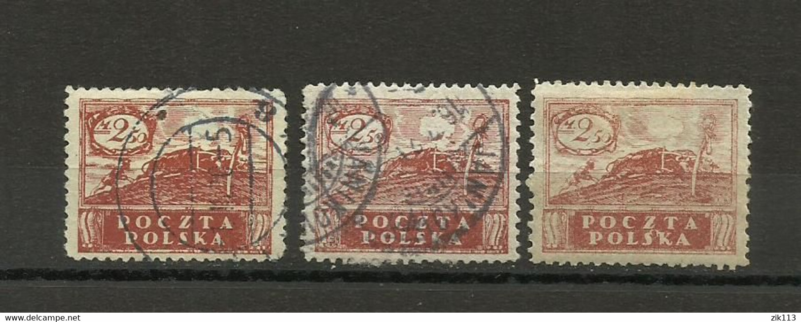 Poland 1919 - Fi. 95 B Different Variants - Used Stamps