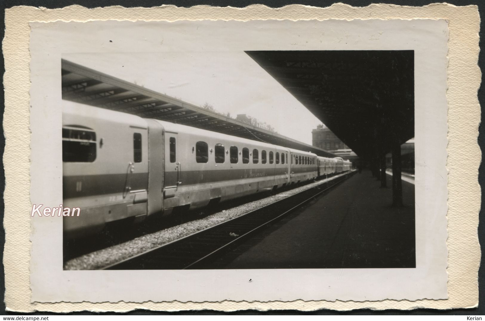 Photo Format 118 X 85 Collé Sur Support CPA - Légendée Au Dos " 7.11.1937 Autorail Franco-Belge Triple " - Voir 2 Scans - Trenes