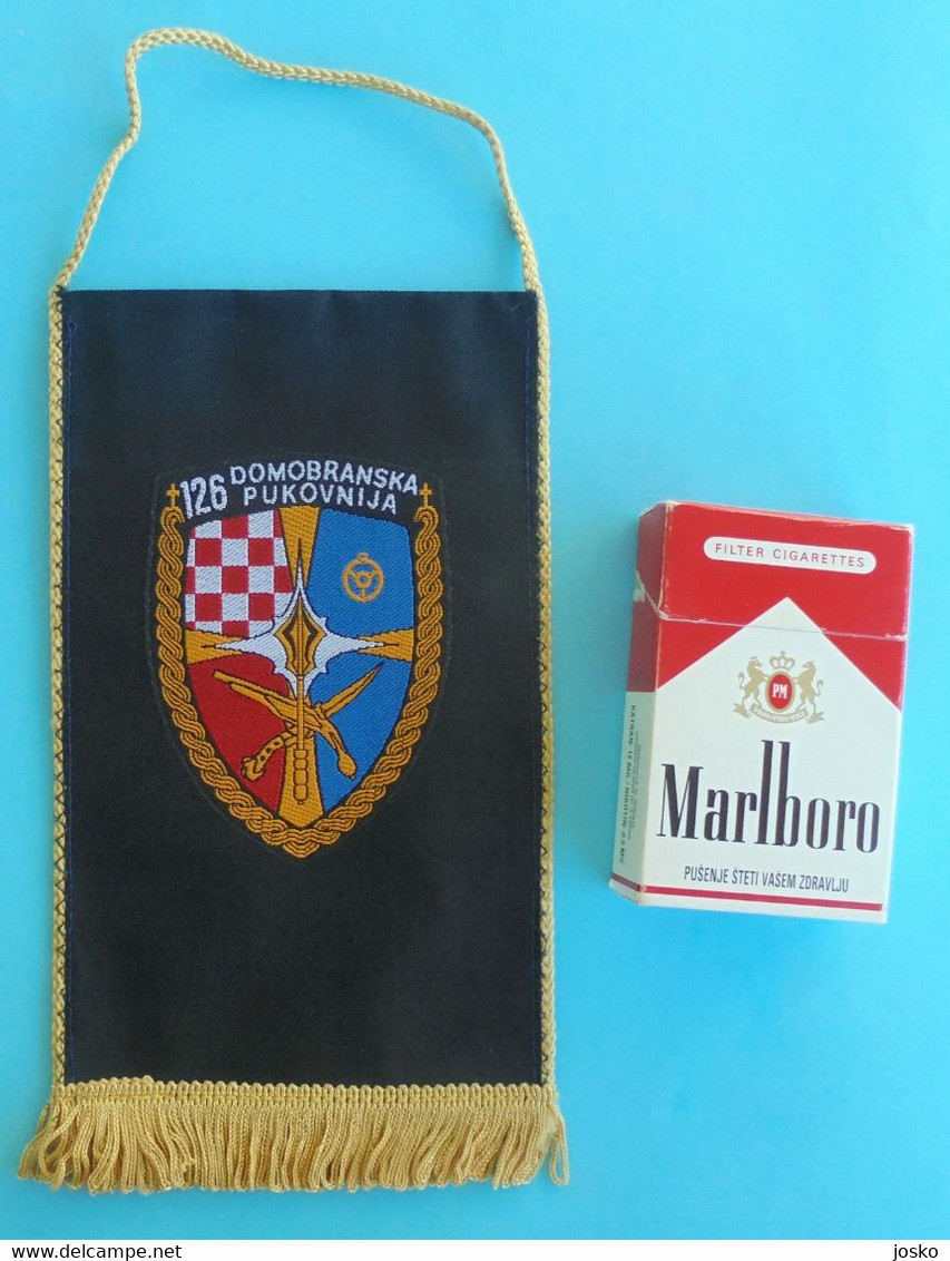 126 DOMOBRANSKA PUKOVNIJA SINJ - Croatia Army Old Larger Pennant * Flag Croatie Armee Kroatien Croazia Croacia - Banderas