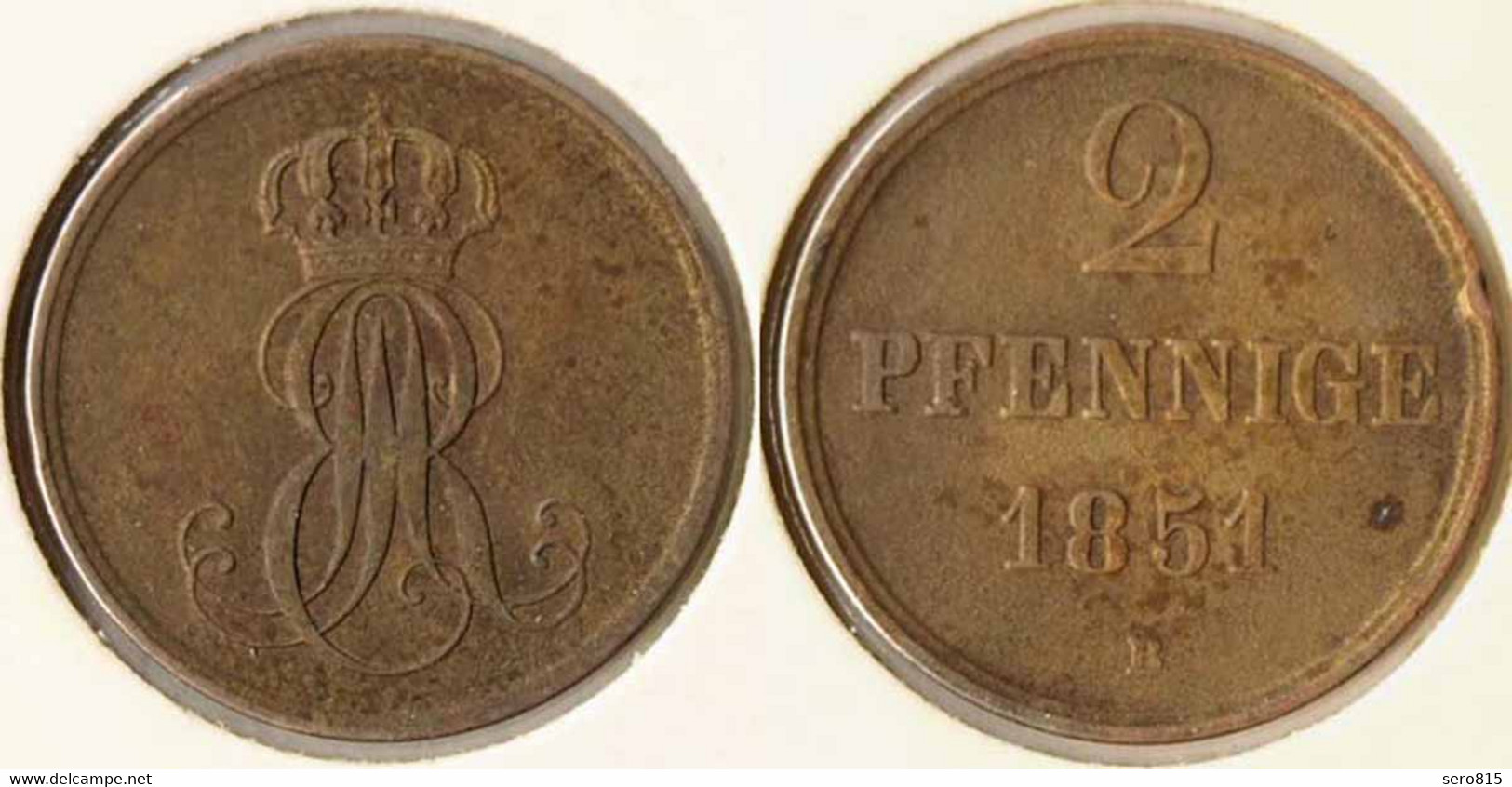 Hannover 2 Pfennig 1851 Altdeutschland Old German States (n468 - Groschen & Andere Kleinmünzen