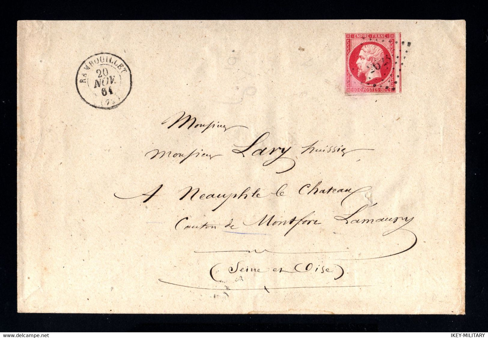 14769-FRANCE-OLD COVER RAMBOUILLET To NEAUPHTE Le CHATEAU.1861.Napoleon.80 Cts.FRANCIA.BRIEF.Enveloppe. - Lettres & Documents