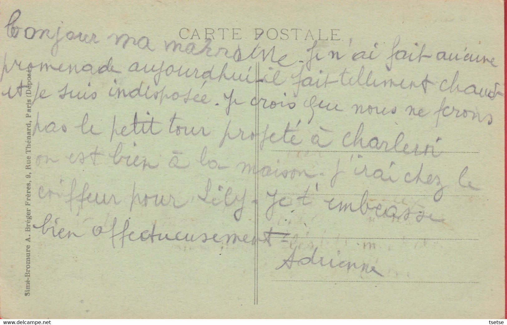 Lobbes - Vue Sur La Sambre ... Edition Française , Paris  ( Voir Verso ) - Lobbes