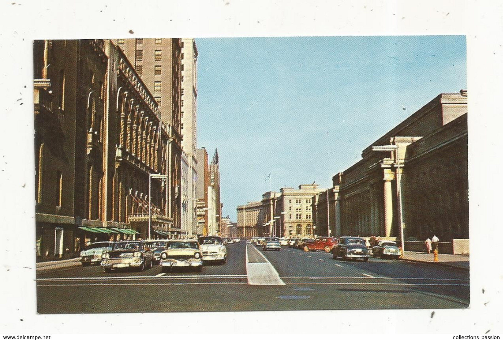 Cp , CANADA, ONTARIO, TORONTO, Front St.,looking East With The Union Station On The Right And..., écrite, Automobiles - Toronto