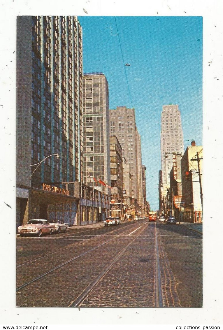 Cp , CANADA, ONTARIO, TORONTO, KING ST. LOOKING EAST, écrite, Automobiles, Tramway - Toronto