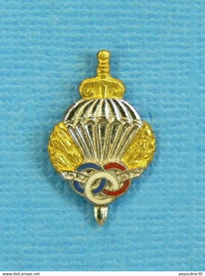 1 PIN'S //  ** INSIGNE BREVET P.M.P / PRÉPARATION MILITAIRE PARACHUTISTE ** . (DRAGO) . à VIS - Militaria