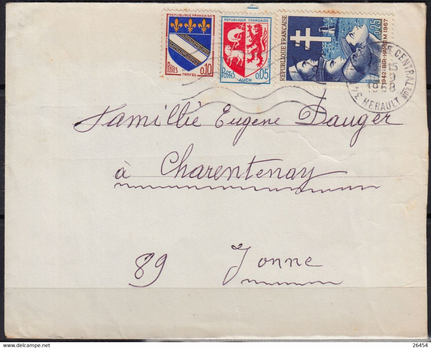 Blason AUCH Y.et.T.1468  Avec Compositions Diverses Sur 1 Lot De 12 Enveloppes Toutes Scannées - Briefe U. Dokumente