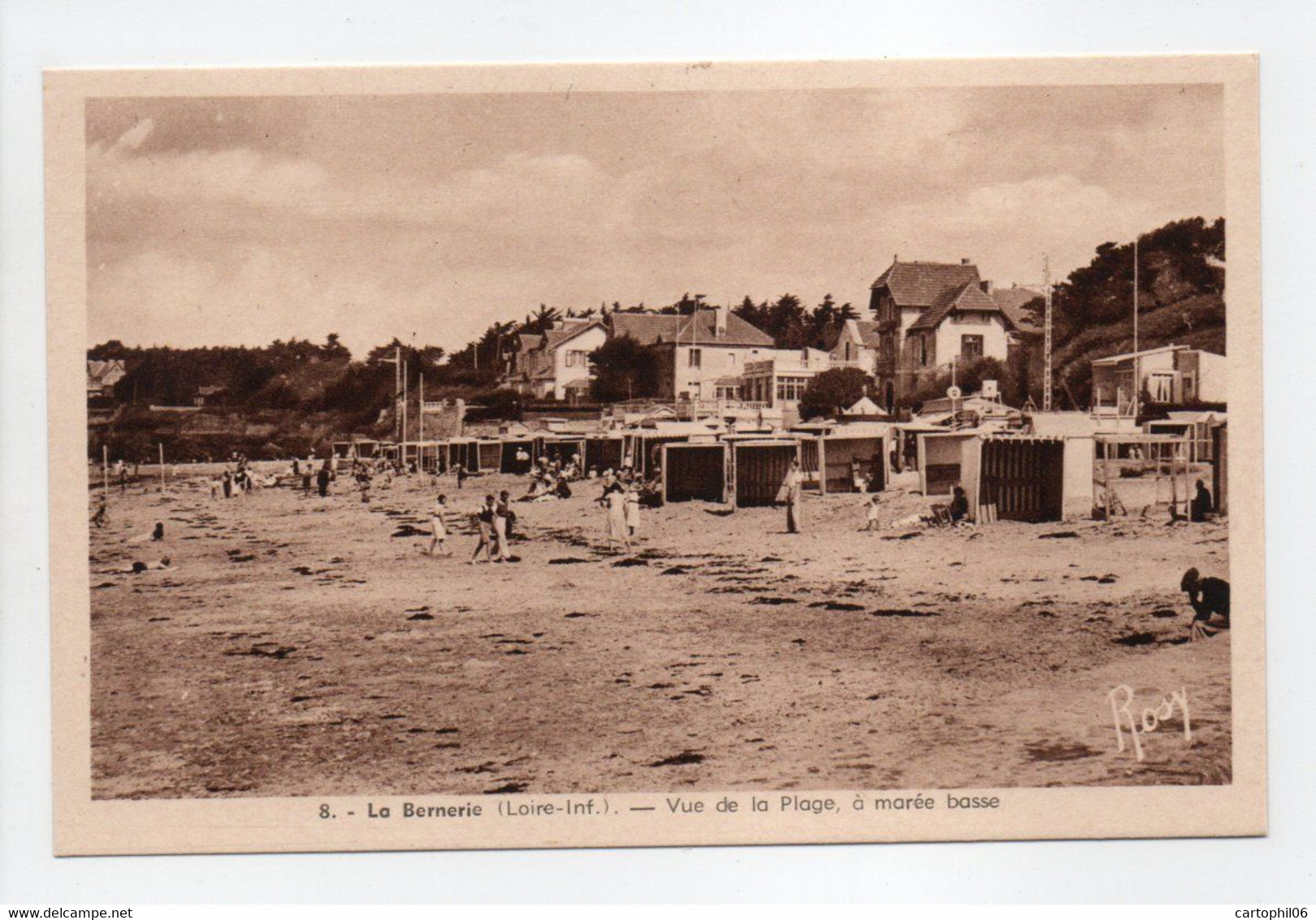 - CPA LA BERNERIE (44) - Vue De La Plage, à Marée Basse - Edition Chapeau N° 8 - - La Bernerie-en-Retz